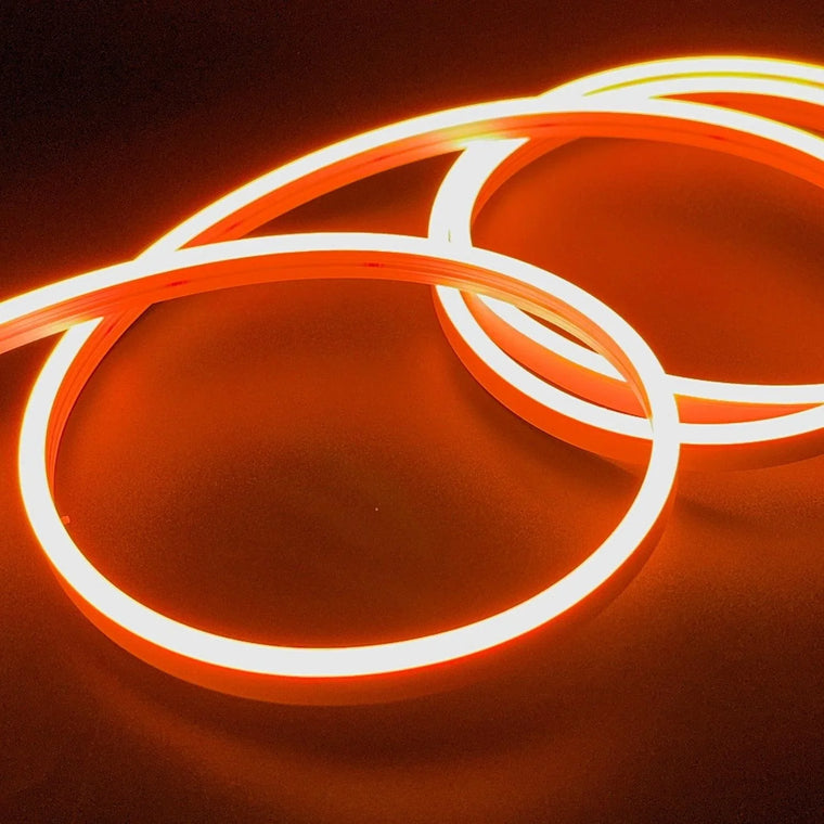 Mini Orange LED Neon Flex 12V 6x12mm 120LED/m IP65 Waterproof 1cm Cut - ATOM LED