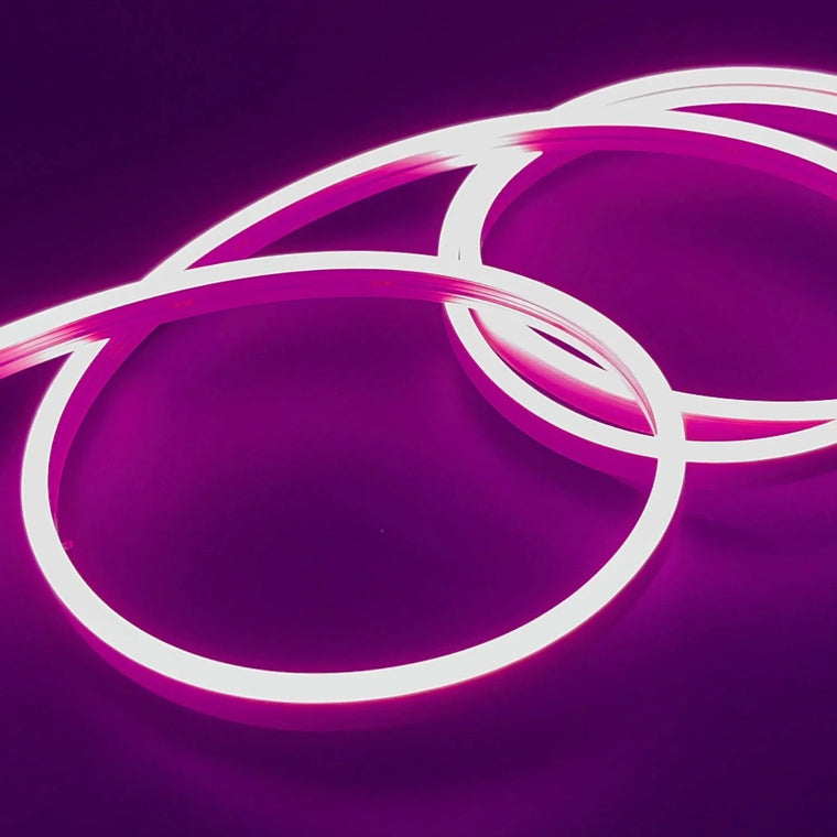 Mini Pink LED Neon Flex 12V 6x12mm 120LED/m IP65 Waterproof 1cm Cut - ATOM LED