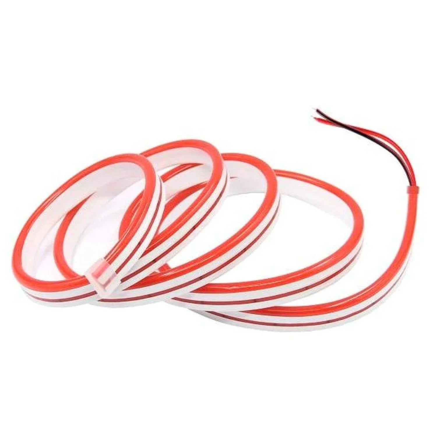 Mini Red LED Neon Flex 12V 6x12mm 120LED/m IP65 Waterproof 1cm Cut ...