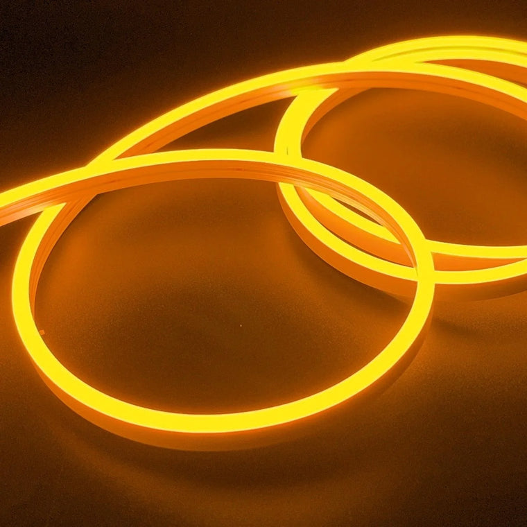Mini Yellow LED Neon Flex 12V 6x12mm 120LED/m IP65 Waterproof 1cm Cut - ATOM LED