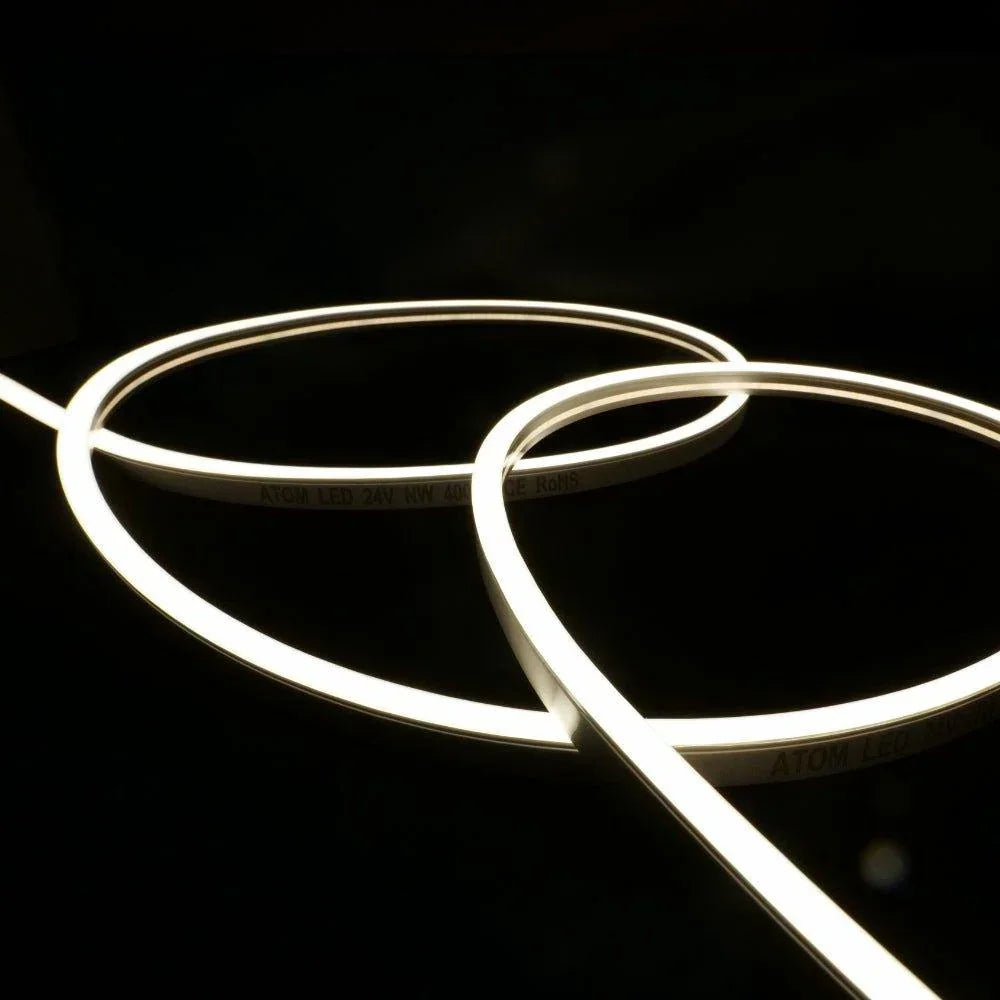 Natural White 4000K LED neon flex 8x16mm IP67 — 24V outdoor waterproof, dot-free 120 LEDs/m