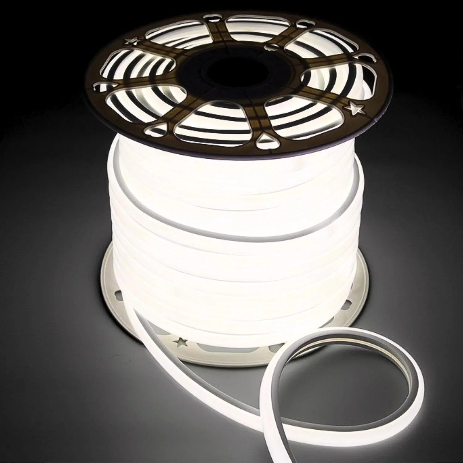 Natural White LED Neon Flex 16x16mm D Shape Vertical Bending 120LEDs/m 220V 240V IP67 Waterproof with UK Plug - ATOM LED