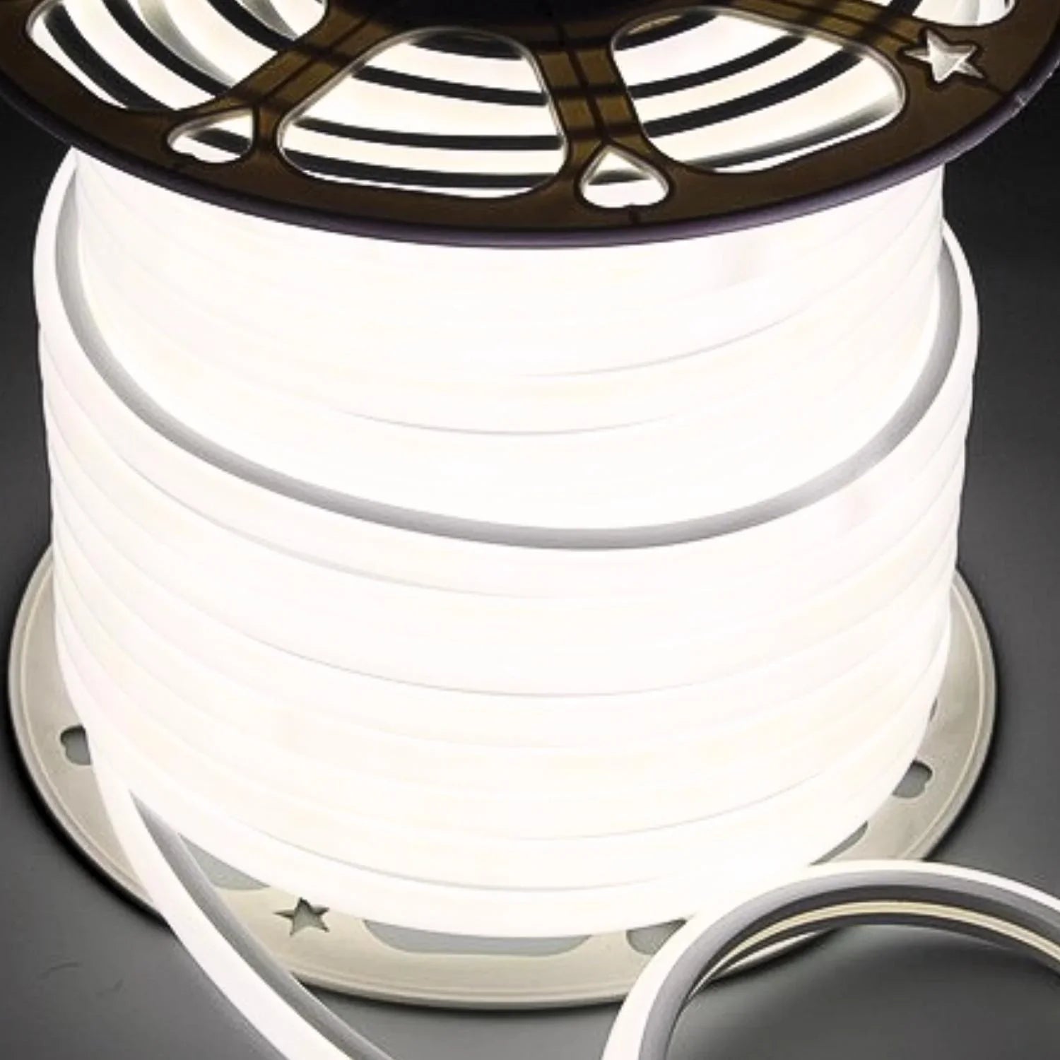 Natural White LED Neon Flex 16x16mm D Shape Vertical Bending 120LEDs/m 220V 240V IP67 Waterproof with UK Plug - ATOM LED