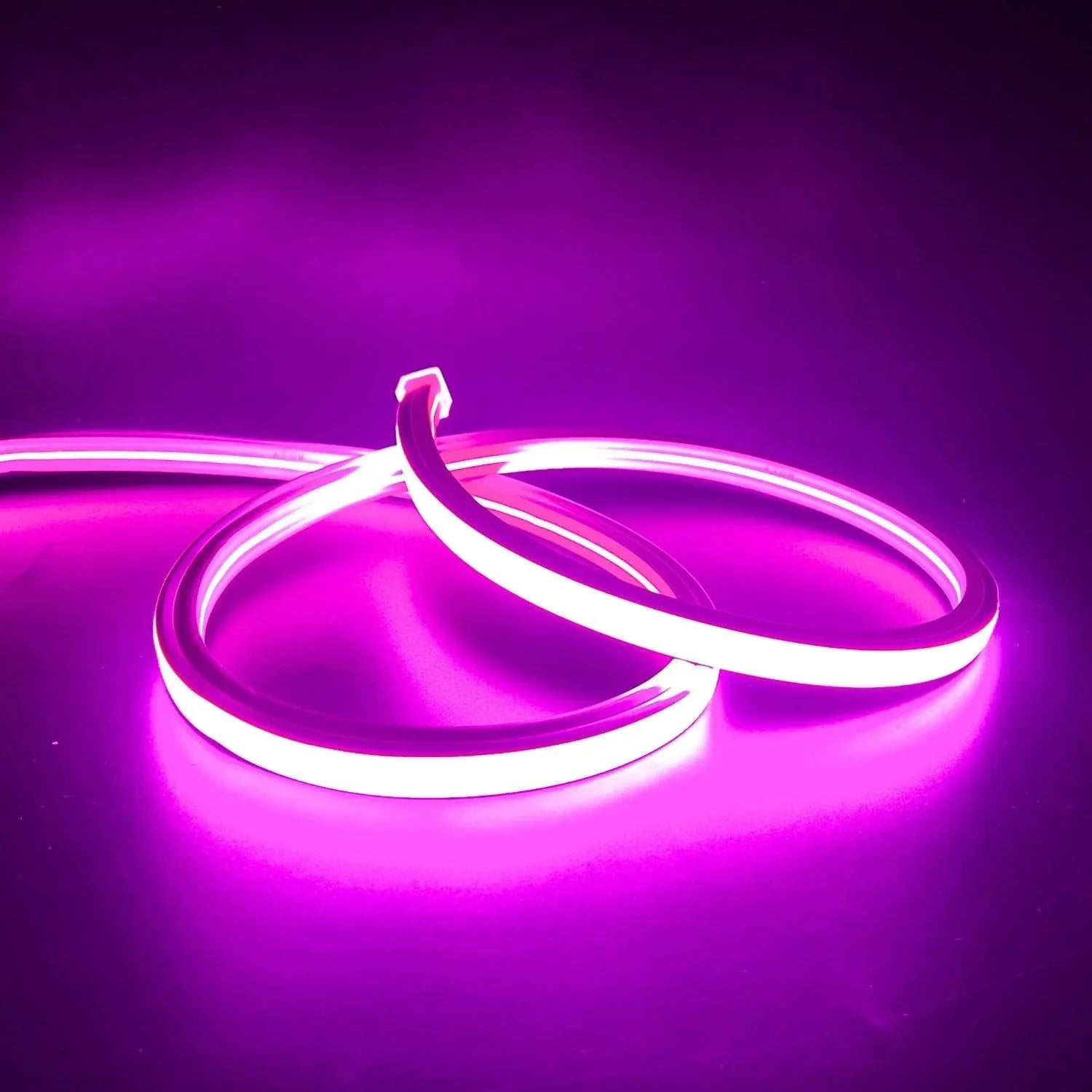 Pink LED Neon Flex 220V 240V Flat Shape Top Bending 20cm Cutting IP65 with UK Plug - ATOM LED