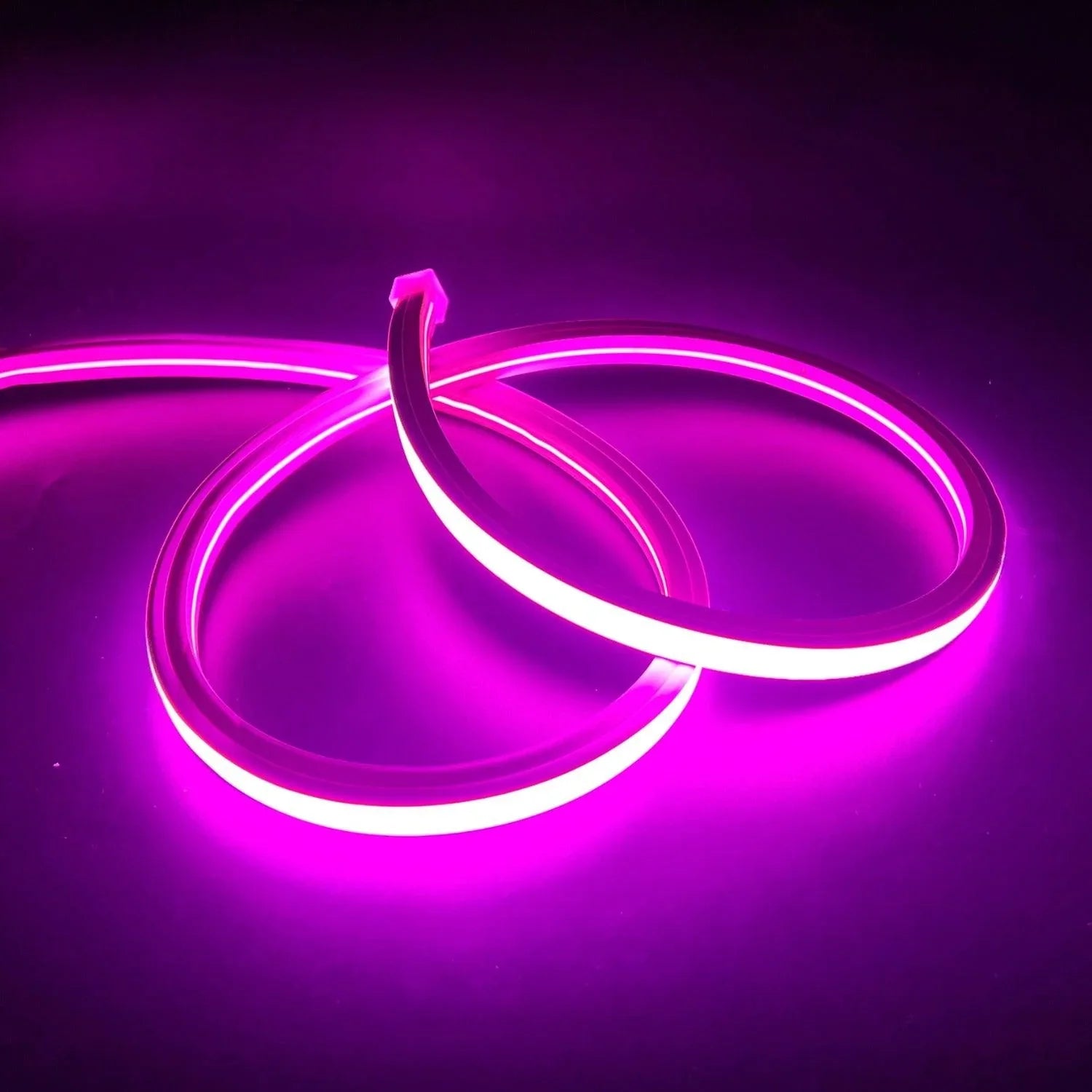 Pink LED Neon Flex 220V 240V Flat Shape Top Bending 20cm Cutting IP65 with UK Plug - ATOM LED