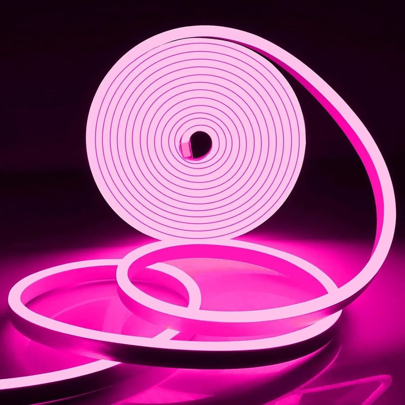 Pink Neon Flex 12V 6x12mm 120LEDs/m IP65 Waterproof 2.5cm Cut - ATOM LED