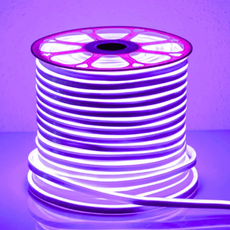 Purple Neon Flex 220V 240V 8x16mm 120LEDs/m IP65 Waterproof with UK Plug — ATOM LED