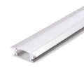 Recessed LED profile with opal cover fitted along full length