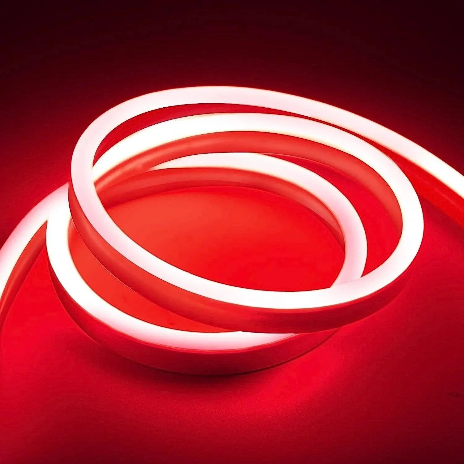 Red LED Neon Flex DC 12V IP65 Waterproof 8x16mm 120 LEDs/M 1cm Cut ...