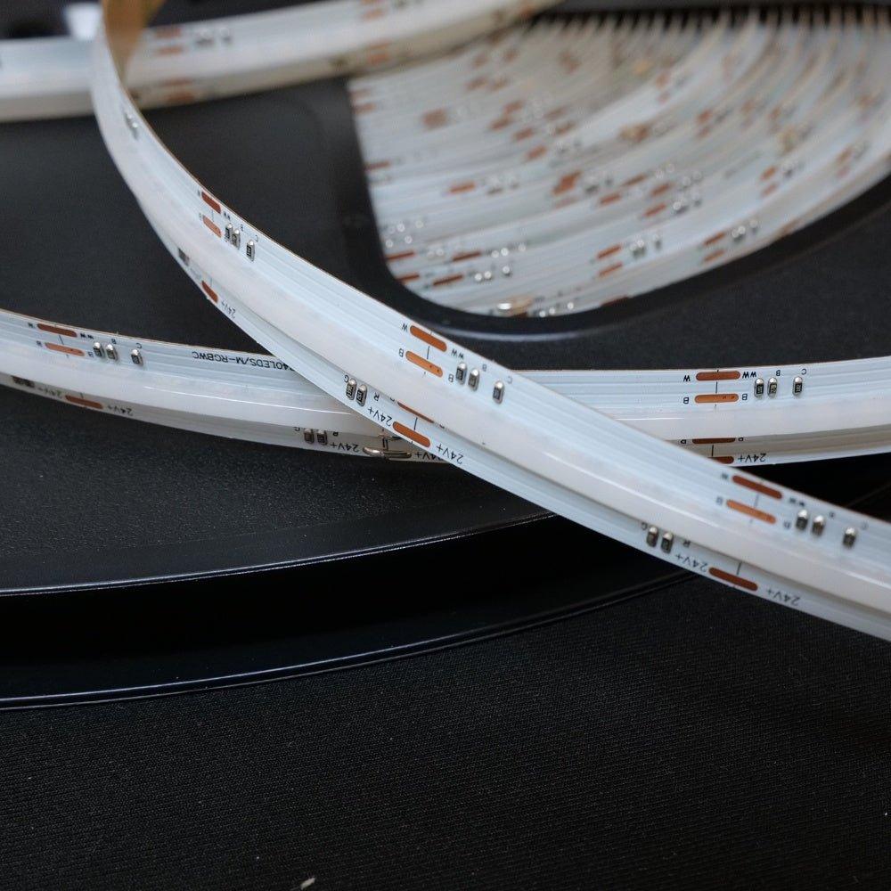 RGB COB LED Strip 24V IP20 non-Waterproof 576 LEDs/m 8mm wide - UK LED Lights