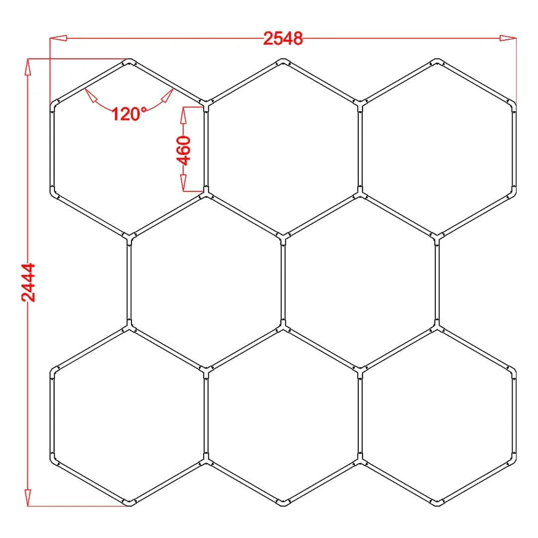 RGB Hexagrid LED Hexagon Ultrabright LED Multicolour Hex Lights - Eight Hex Grid - ATOM LED