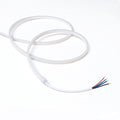 Unlit white RGB silicone neon flex coil with four-core power cable