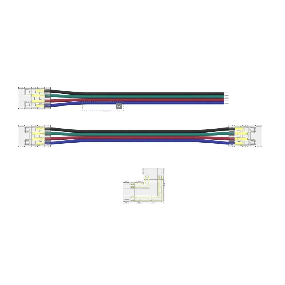 10mm 4-Pin Connectors Kit for RGB COB LED Strip Light IP20