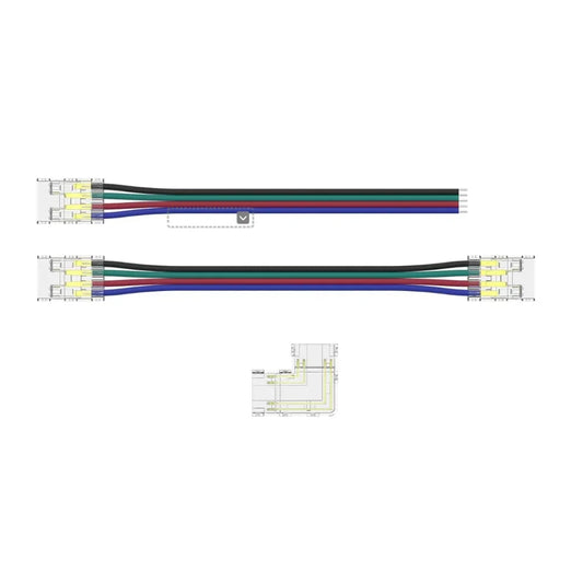 10mm 4-Pin Connectors Kit for RGB COB LED Strip Light IP20