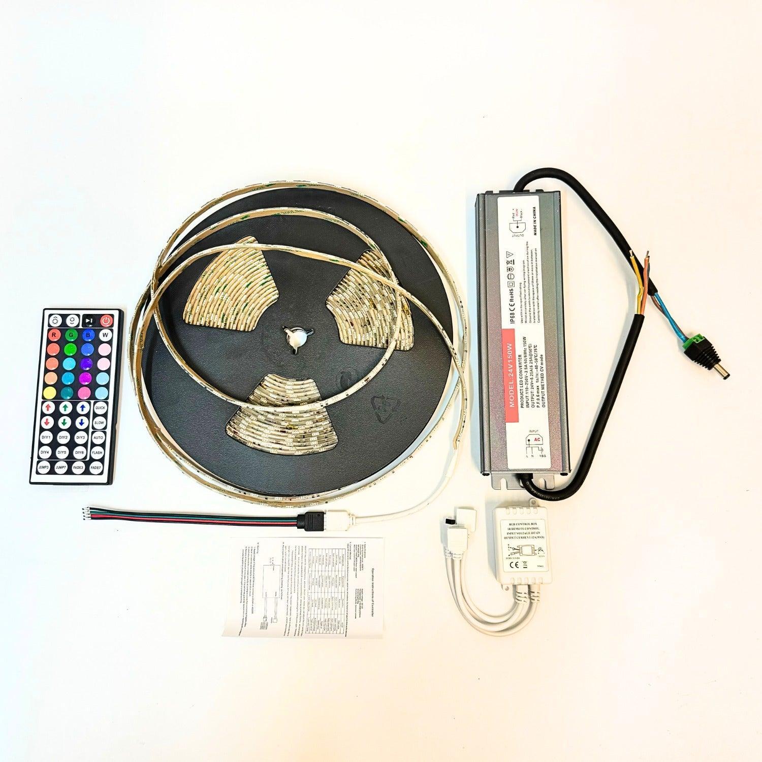 RGB LED Strip with WiFi Controller DC 24V 10m One Length 5050 IP65 Wat ...