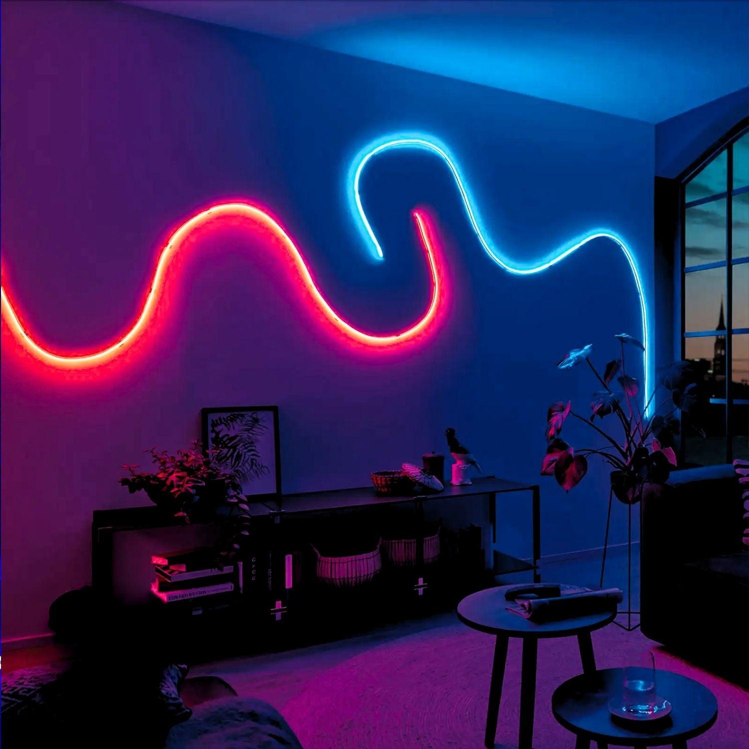 Mini RGB Neon Flex 12V 6x12mm IP65 Waterproof with Dimmer Remote 5 Metre Kit - ATOM LED