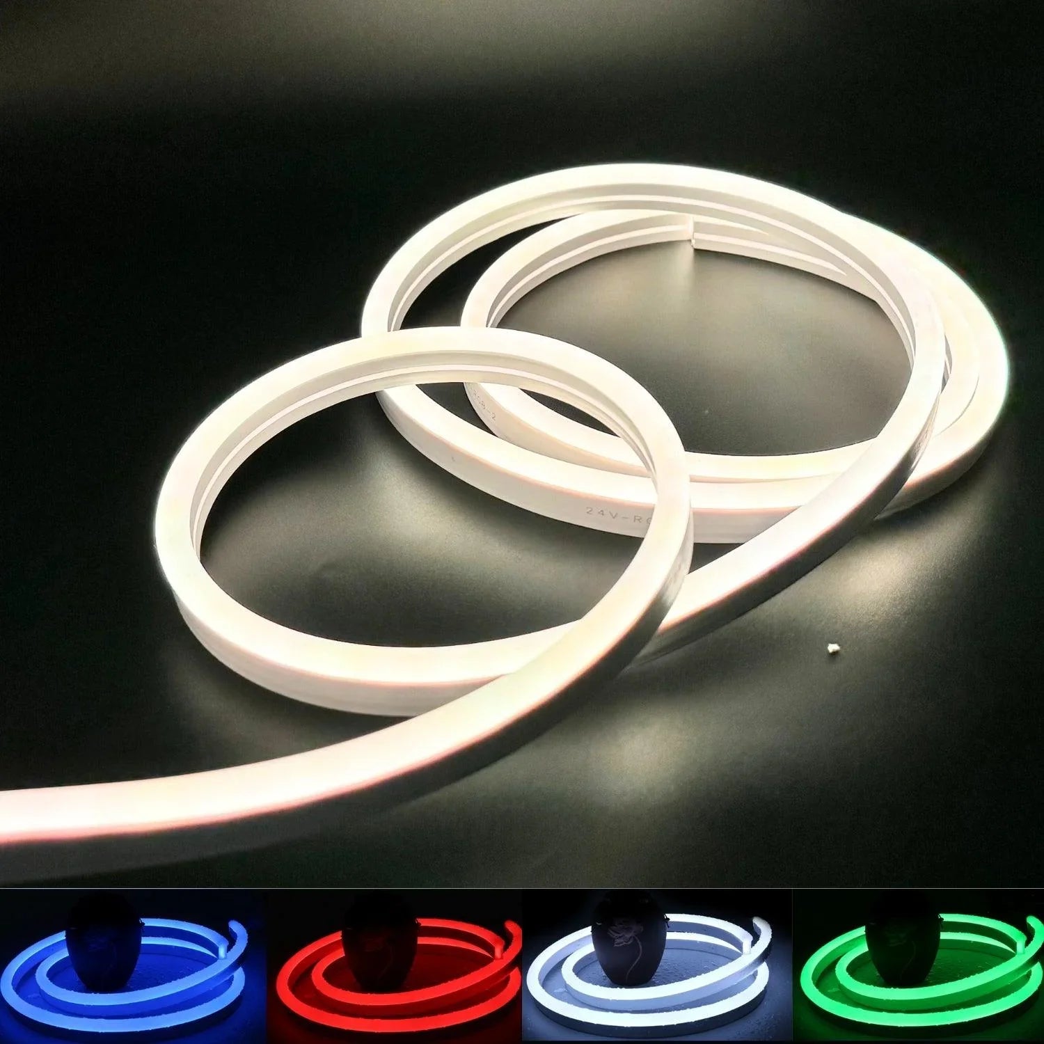 RGB Neon Flex Rope Light DC 24V 8x18mm IP65 Waterproof with Music ...