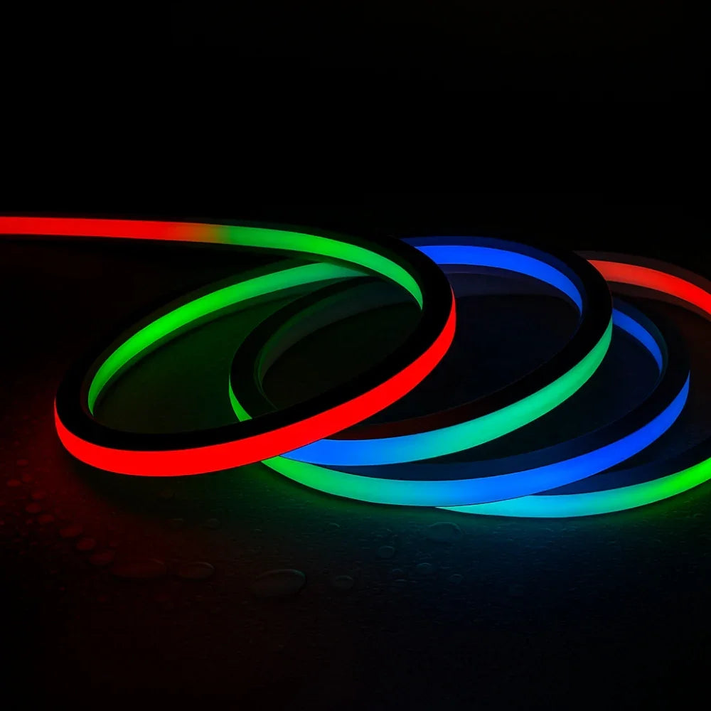 RGBW (3000K) LED Neon Flex 13x13mm IP67 Waterproof 48V 20 Metre