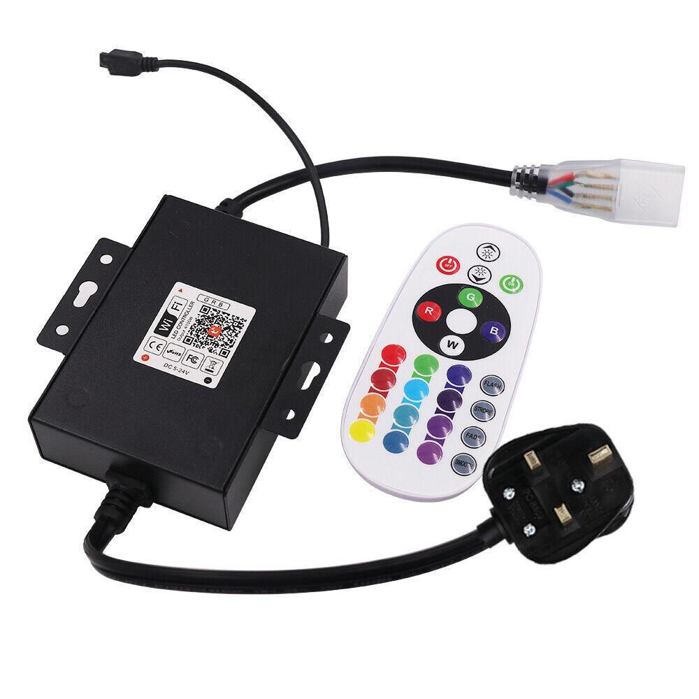 RGB LED Strip 220V 240V 60LEDs/m WIFI Controller with Remote Works with Google Home & Alexa - ATOM LED