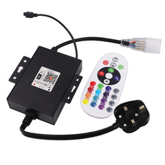 RGB LED Strip 220V 240V 60LEDs/m WIFI Controller with Remote Works with Google Home & Alexa - ATOM LED