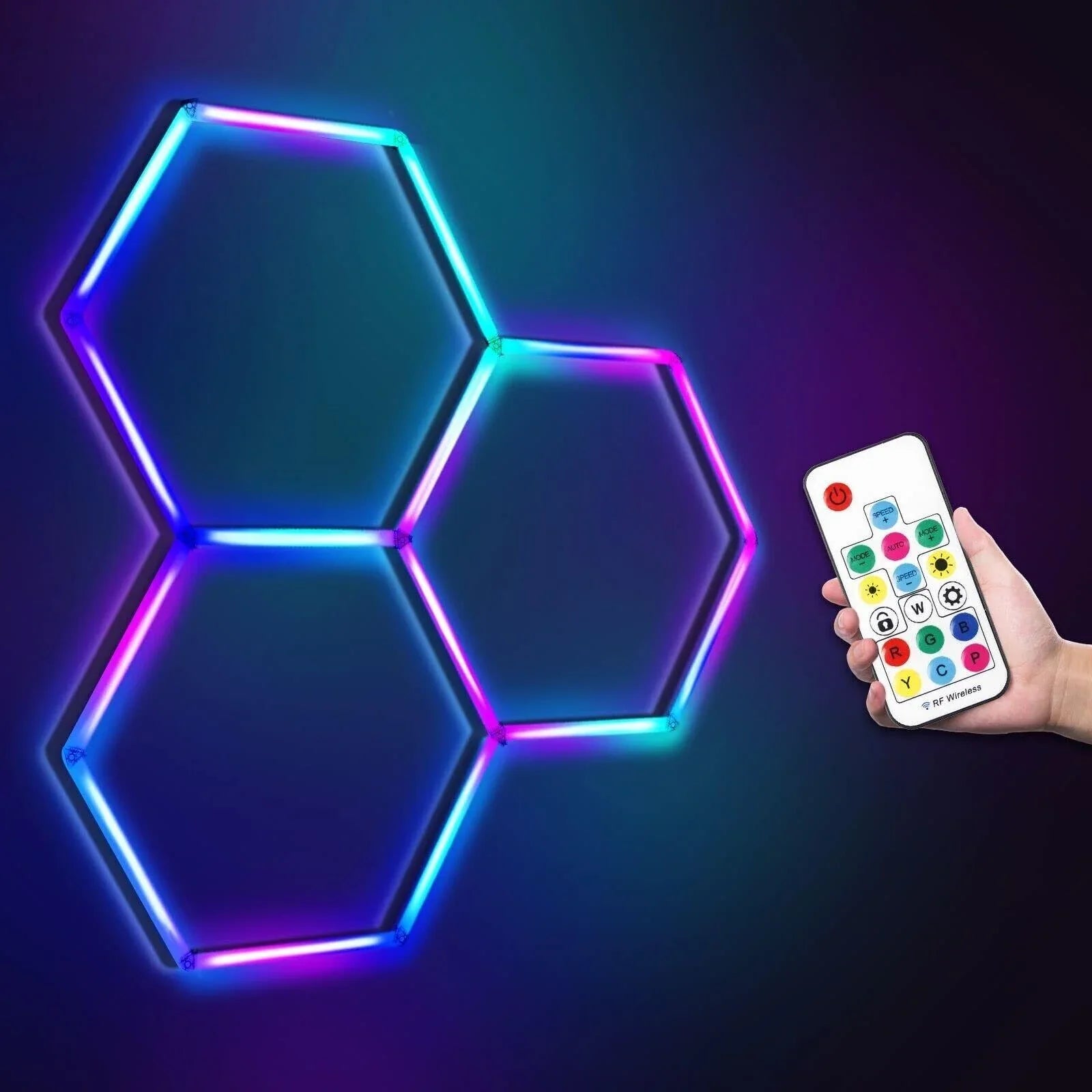 Led Hex Table RGB Hexagrid LED Hexagon Ultrabright LED Multicolour Hex Lights - Three ...