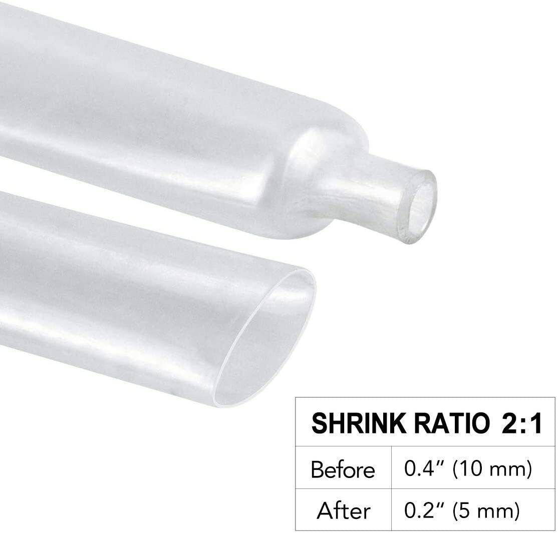 Adhesive Clear Heat Shrink Sleeving - 2:1 Weatherproof Heatshrink Tubing 16-25mm 1 Metre - ATOM LED