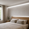 Illustrative indoor bedroom cove installation showing Natural White 4000K SCOB LED strip lighting