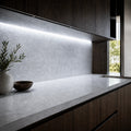 Illustrative indoor under-cabinet installation showing Daylight 5000K SCOB LED strip lighting