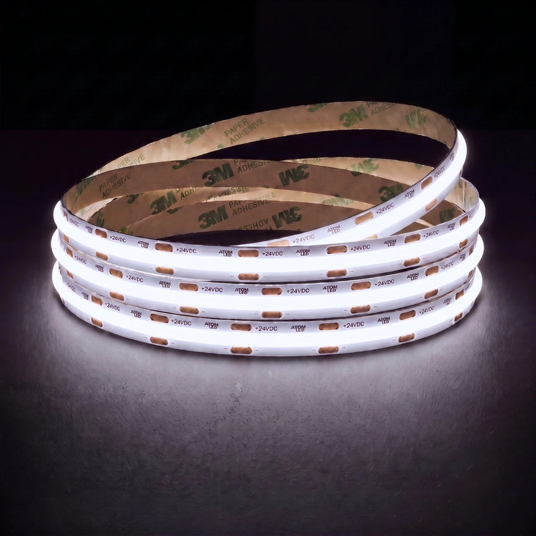 Daylight 5000K Special COB LED strip, 24V, 10mm wide, illuminated reel