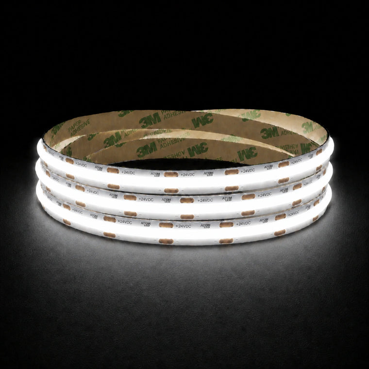 Daylight 5000K COB LED strip 48V 10mm ultra long lit reel