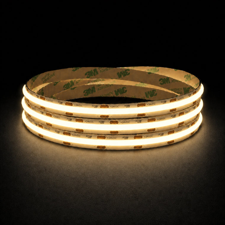 Warm white 2700K COB LED strip 48V 10mm ultra long reel