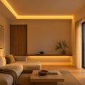Warm white 2700K COB LED strip 24V 8mm 20m run ceiling cove