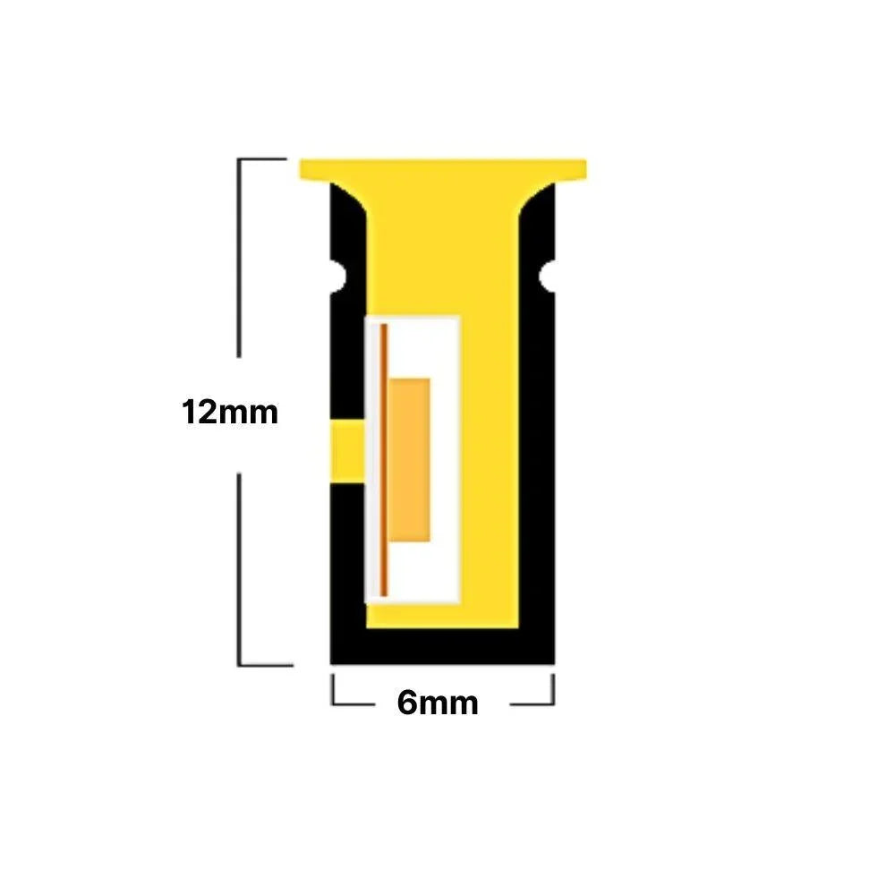 Cross-section diagram — 6x12mm IP67 LED neon flex