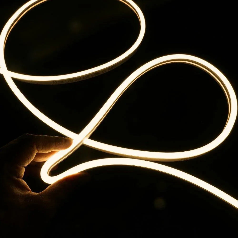 Warm White Neon Flex 3000K 48V 6x12mm IP67 Waterproof 10cm Cut 40m - ATOM LED