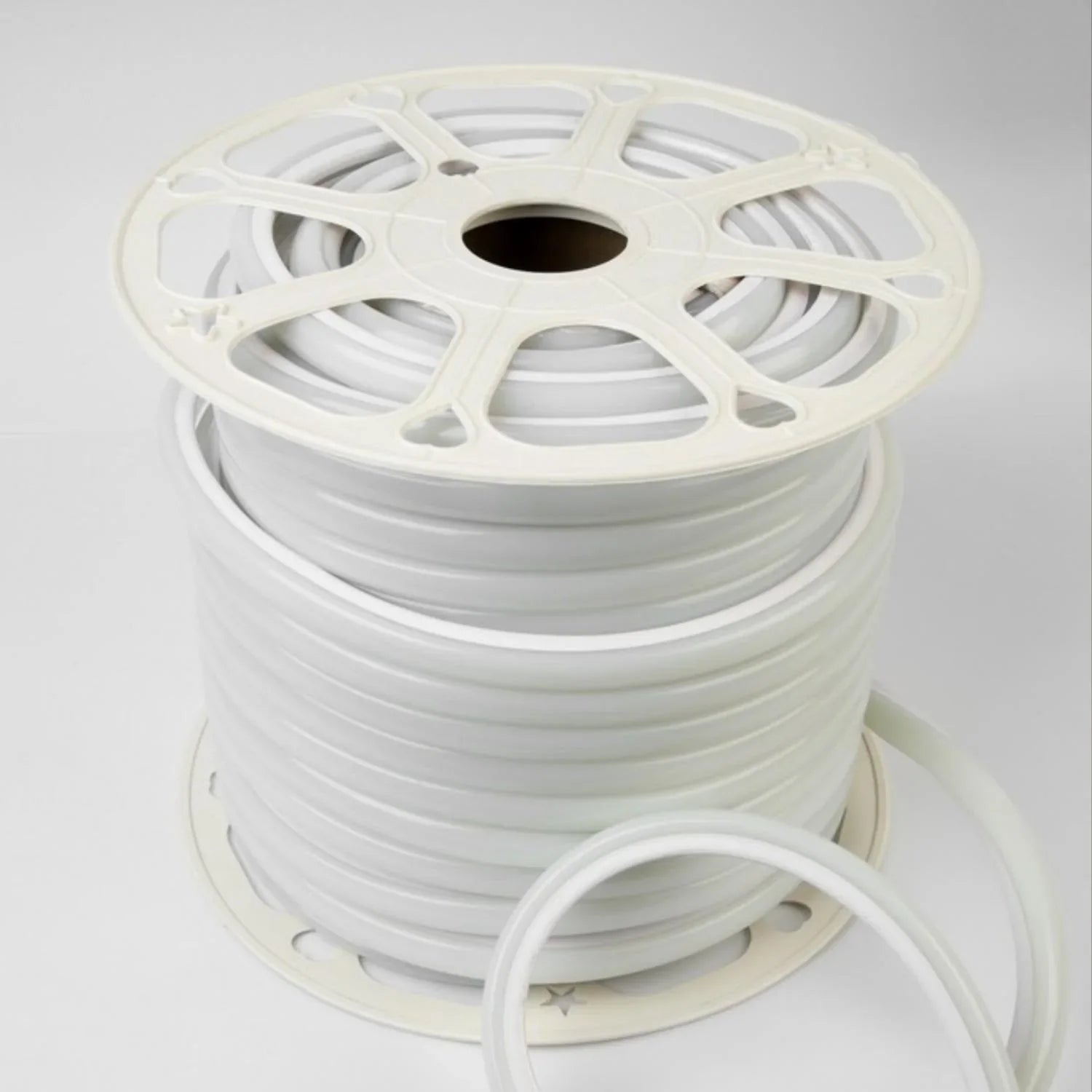 Natural White LED Neon Flex 16x16mm D Shape Vertical Bending 120LEDs/m 220V 240V IP67 Waterproof with UK Plug - ATOM LED