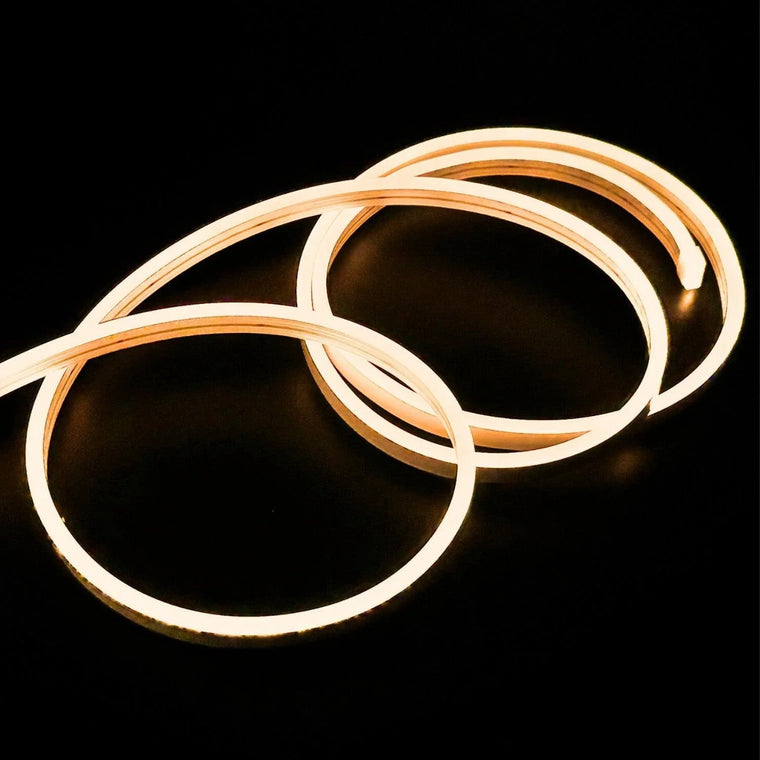 Mini Warm White Neon Flex 3000K 12V 6x12mm IP65 Waterproof 1cm Cut - ATOM LED