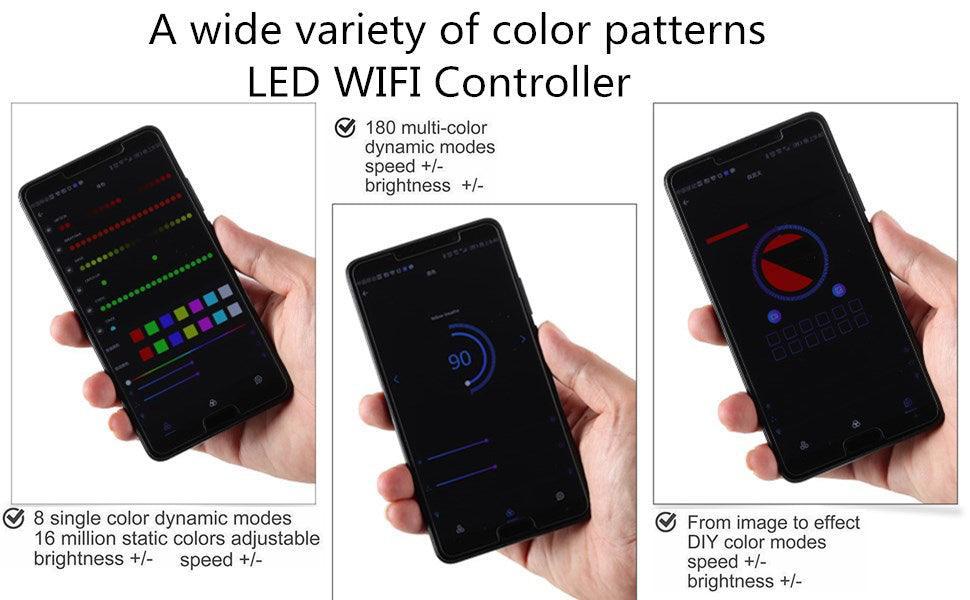 SP108E WiFi Controller DC 5V-24V for SK6812 SK6812-RGBW WS2812 WS2813 WS2811 AL2815 Digital Pixel Strip Light &  Neon Flex - ATOM LED