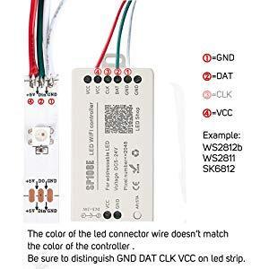 SP108E WiFi Controller DC 5V-24V for SK6812 SK6812-RGBW WS2812 WS2813 WS2811 AL2815 Digital Pixel Strip Light &  Neon Flex - ATOM LED