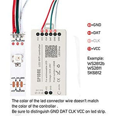 SP108E WiFi Controller DC 5V-24V for SK6812 SK6812-RGBW WS2812 WS2813 WS2811 AL2815 Digital Pixel Strip Light &  Neon Flex - ATOM LED