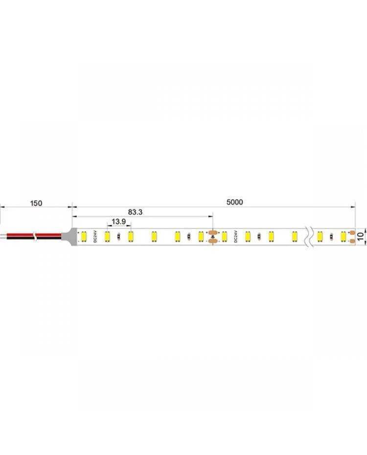Cool White LED Strip Light 6000K 12V 240 LEDs/m 1200 LEDs IP20 Waterproof 5 Metre Strip - ATOM LED