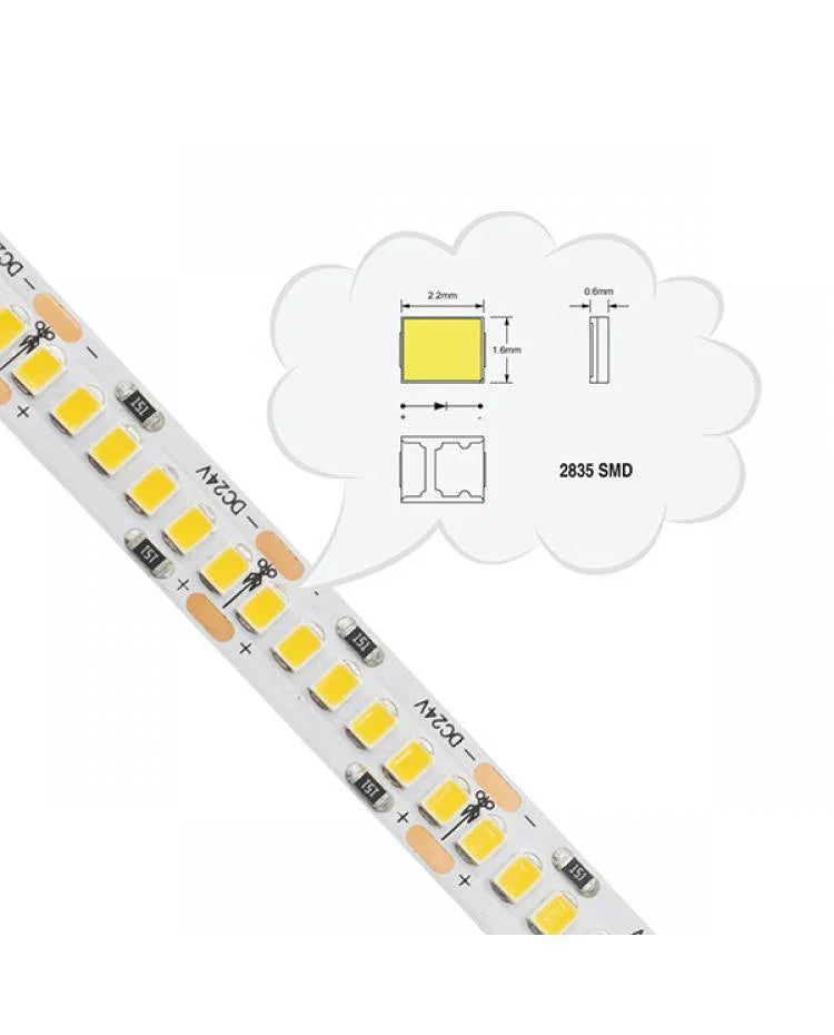 Cool White LED Strip Light 6000K 12V 240 LEDs/m 1200 LEDs IP20 Waterproof 5 Metre Strip - ATOM LED