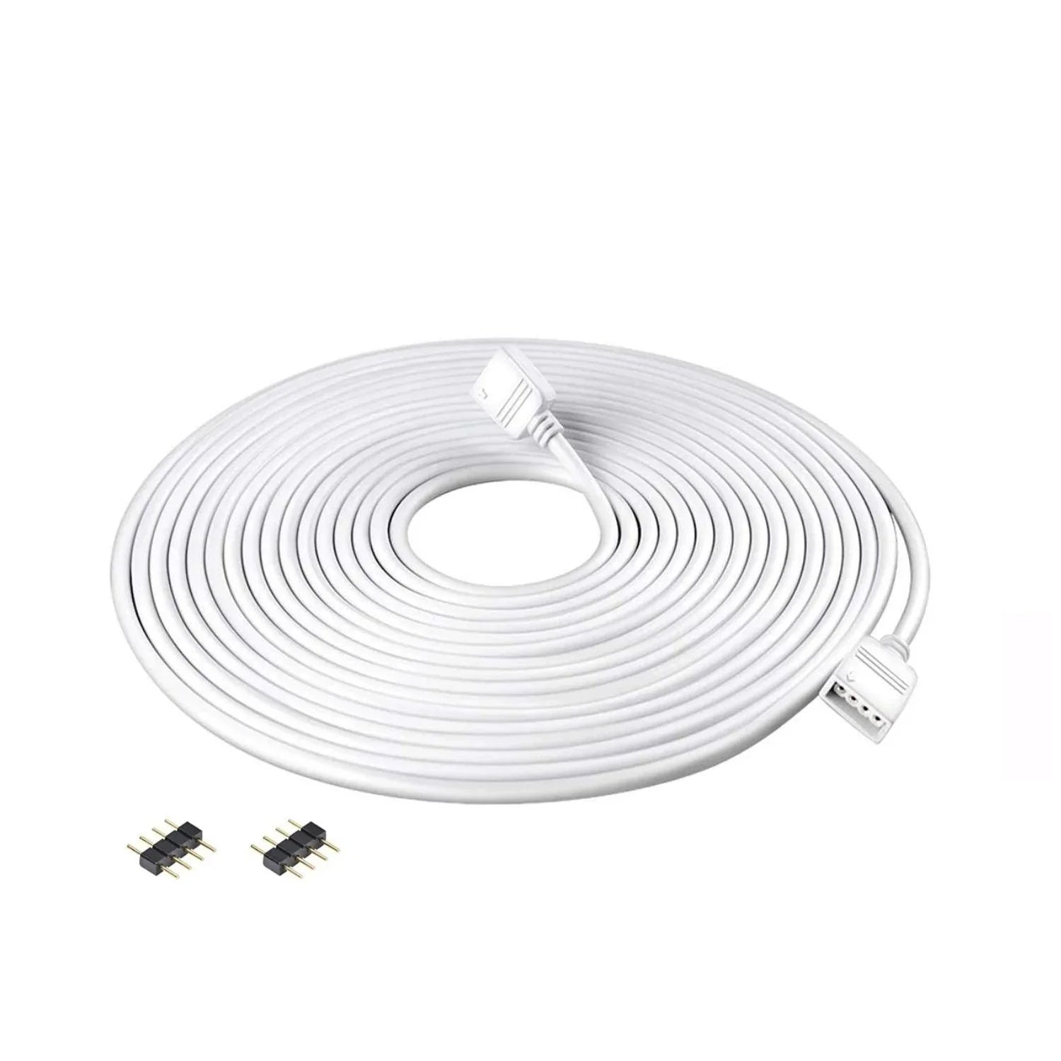 5 Metre DC 12V/24V RGB LED Strip Extension Cable LED Strip Connector 4 Pin Soldless Strip Jumper Cables Kit with Connector for 5050 3528 - ATOM LED