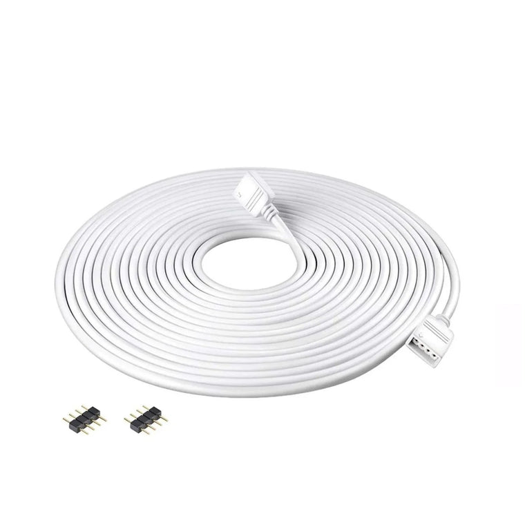 5 Metre DC 12V/24V RGB LED Strip Extension Cable LED Strip Connector 4 Pin Soldless Strip Jumper Cables Kit with Connector for 5050 3528 - ATOM LED