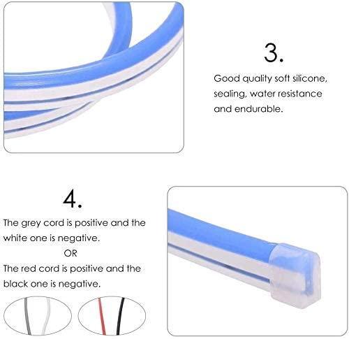 Mini Blue LED Neon Flex 6x12mm 12V 120LEDs/m IP65 Waterproof 2.5cm Kit - ATOM LED