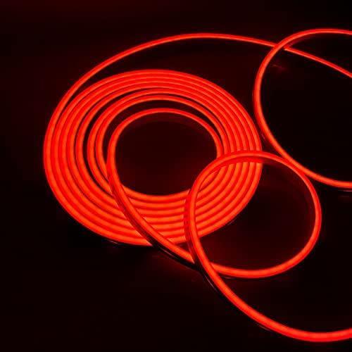 Red Neon Flex 12V 6x12mm 120LEDs/m IP65 Waterproof 2.5cm Cut - ATOM LED