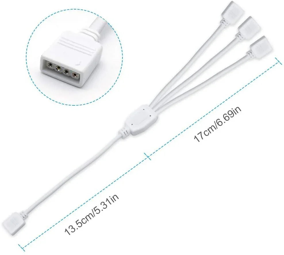 1 to 3 Ports Female/Male Connection Cable 4 Pin Splitter Cable - ATOM LED
