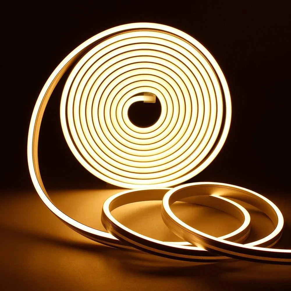 Mini Warm White Neon Flex 3000K 12V 6x12mm 120LEDs/m IP65 2.5cm Cut - ATOM LED