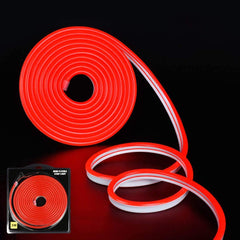 Red Neon Flex 12V 6x12mm 120LEDs/m IP65 Waterproof 2.5cm Cut Kit - ATOM LED
