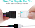 5 Metre DC 12V/24V RGB LED Strip Extension Cable LED Strip Connector 4 Pin Soldless Strip Jumper Cables Kit with Connector for 5050 3528 - ATOM LED