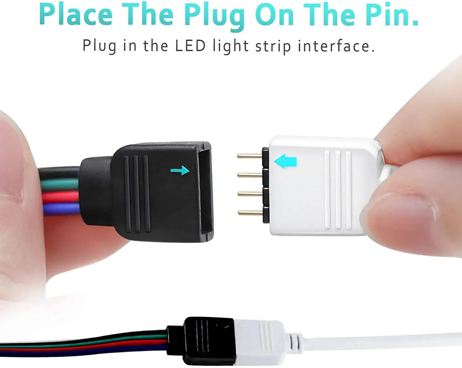 5 Metre DC 12V/24V RGB LED Strip Extension Cable LED Strip Connector 4 Pin Soldless Strip Jumper Cables Kit with Connector for 5050 3528 - ATOM LED
